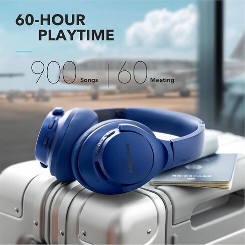 Soundcore Anker Life Q20 Hybrid Active Novening Headones ، مع علبة السفر ، اللاسلكي فوق سماعات Bluetooth الأذن ، وقت اللعب 60H ، صوت عالي الدقة ، باس عميق ، أكواب أذن رغوة الذاكرة in Kuwait