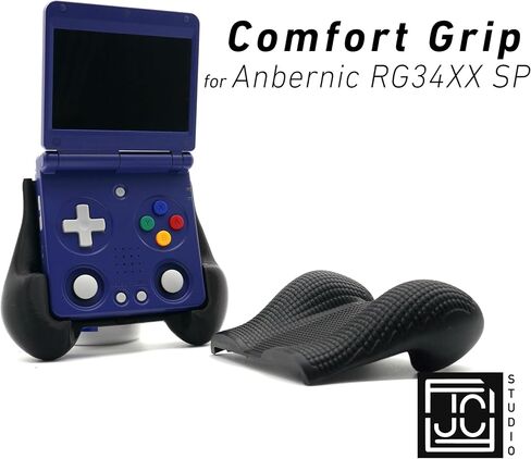 Grip 2-in-1 لـ RG34XX SP بواسطة JCSFY مقابض مزودة باللون الأسود لألوان anbernic sp ذات اللون الكثيف | فتحات في جهاز الألعاب المحمول in Kuwait