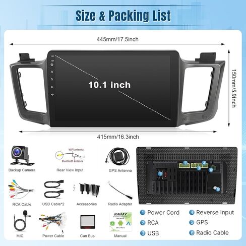 Naifay Android Car Radio for Toyota RAV4 (Fit J.B.L الإصدار) 2013 2014 2015 2015 2017 2018 ، 10.1inch touch screen for toyota rav4 und in Kuwait
