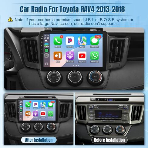 Naifay Android Car Radio for Toyota RAV4 (Fit J.B.L الإصدار) 2013 2014 2015 2015 2017 2018 ، 10.1inch touch screen for toyota rav4 und in Kuwait