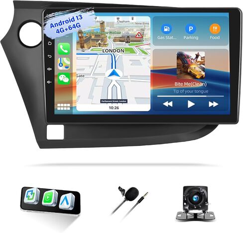 ستيريو لراديو السيارة لـ Honda Insight 2009-2014 ، Android 13 2+64g Carplay Android Auto ، 9 بوصات شاشة لراديو GPS WiFi Bluetooth FM/RDS EQ SWC Dual USB/Aux-in in Kuwait