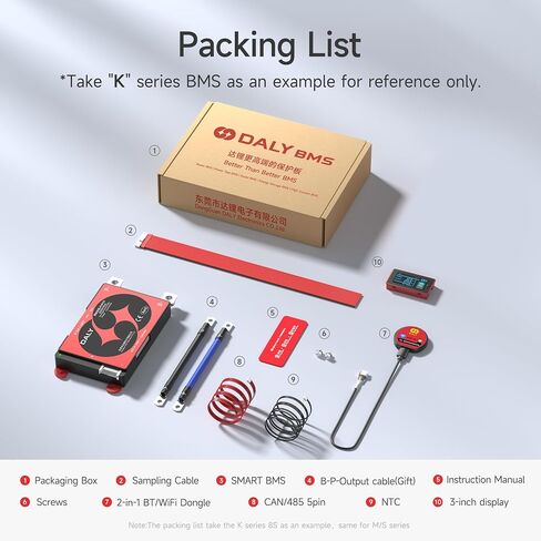 DALY BMS 24V 8S 150A شاشة - BMS الذكية مع شاشة LCD 3 بوصة شاشة WiFi Bluetooth تدعم RS485 CAN لـ 24V LIFEPO4 للدراسيات الدراجات الكهربائية للتركيبات الكهربائية in Kuwait