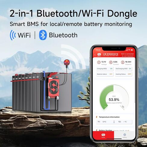 DALY BMS 24V 8S 150A شاشة - BMS الذكية مع شاشة LCD 3 بوصة شاشة WiFi Bluetooth تدعم RS485 CAN لـ 24V LIFEPO4 للدراسيات الدراجات الكهربائية للتركيبات الكهربائية in Kuwait