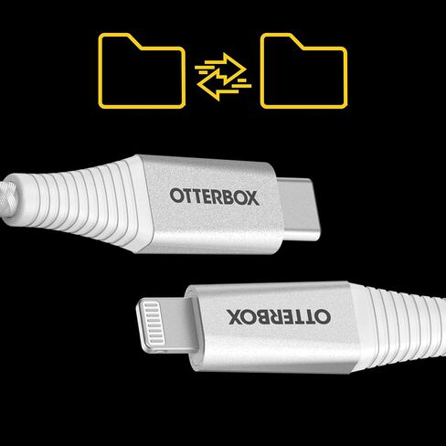 OtterBox Premium Pro Fast Charge Lightning to USB-C Cable, 2m - Ghostly Past (White) in Saudi Arabia
