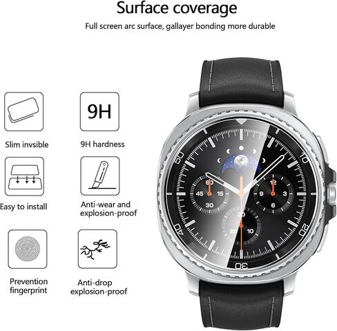 4 Pack Premium Screen Protector for Samsung Galaxy Watch 8 40mm Tempered Glass Film 9H Hardness,Ultra Resistant,Anti-Fingerprints,No Bubbles,HD-Clear,Easy Install in Kuwait