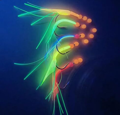 Pack of 2 Sheets Glow Sabiki Rig UV Luminous Thin Skin Film Croaker Mackerel seafishing Lure Krill Shrimp Back Fly Tying Materials in Kuwait