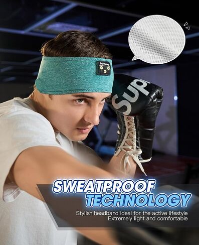 Perytong Sleep Headphones for Side Sleepers, Bluetooth 5.4 Sleep Headband Headphones, Wireless Sweatproof Earbuds for Sleeping, Sports, Workout, Running, Travel, Yoga - Ideal Gift for Men & Women in Kuwait