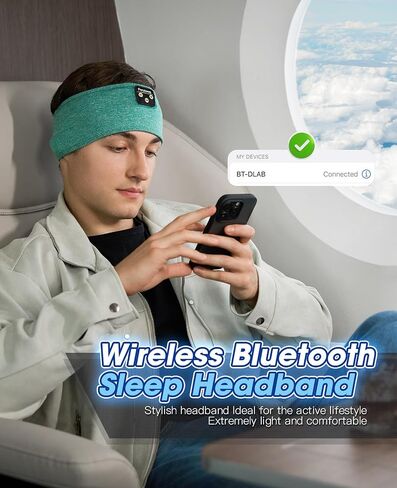 Perytong Sleep Headphones for Side Sleepers, Bluetooth 5.4 Sleep Headband Headphones, Wireless Sweatproof Earbuds for Sleeping, Sports, Workout, Running, Travel, Yoga - Ideal Gift for Men & Women in Kuwait