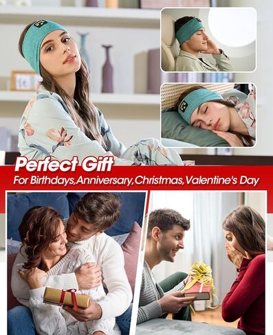 Perytong Sleep Headphones for Side Sleepers, Bluetooth 5.4 Sleep Headband Headphones, Wireless Sweatproof Earbuds for Sleeping, Sports, Workout, Running, Travel, Yoga - Ideal Gift for Men & Women in Kuwait