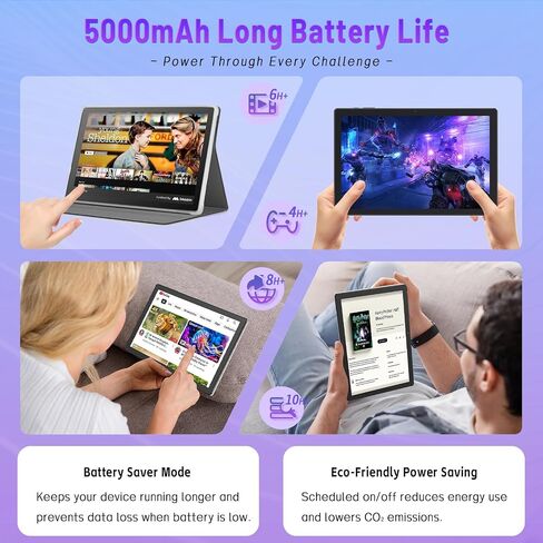 Android Tablet, 10.1 inch Tablet with Case, Android 15 Tablets for Adults, Octa-Core, 8GB RAM 64GB ROM, 1TB Expandable, WiFi 6, GPS, Dual Camera, 5000mAh Battery – Silver in Kuwait