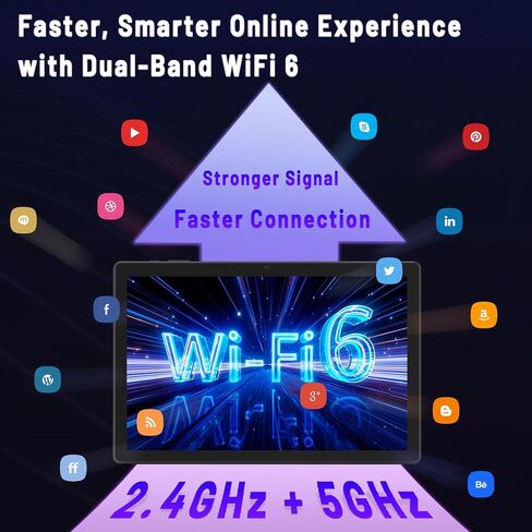 Android Tablet ، 10.1 بوصة قرص مع علبة ، Android 15 أقراص للبالغين ، أو ثمان النواة ، وذاكرة RAM 64GB 64 جيجابايت ، و 1 تيرابايت قابلة للتوسيع ، واي فاي 6 ، GPS ، الكاميرا المزدوجة ، بطارية 5000 مللي أمبير في الساعة-الفضة in Kuwait