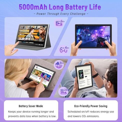 Android Tablet ، 10.1 بوصة قرص مع علبة ، Android 15 أقراص للبالغين ، أو ثمان النواة ، وذاكرة RAM 64GB 64 جيجابايت ، و 1 تيرابايت قابلة للتوسيع ، واي فاي 6 ، GPS ، الكاميرا المزدوجة ، بطارية 5000 مللي أمبير في الساعة-الفضة in Kuwait