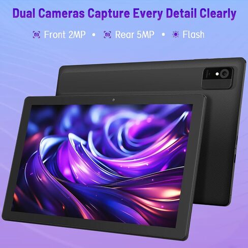 Android Tablet ، 10.1 بوصة قرص مع علبة ، Android 15 أقراص للبالغين ، أو ثمان النواة ، وذاكرة RAM 64GB 64 جيجابايت ، و 1 تيرابايت قابلة للتوسيع ، واي فاي 6 ، GPS ، الكاميرا المزدوجة ، بطارية 5000 مللي أمبير في الساعة-الفضة in Kuwait