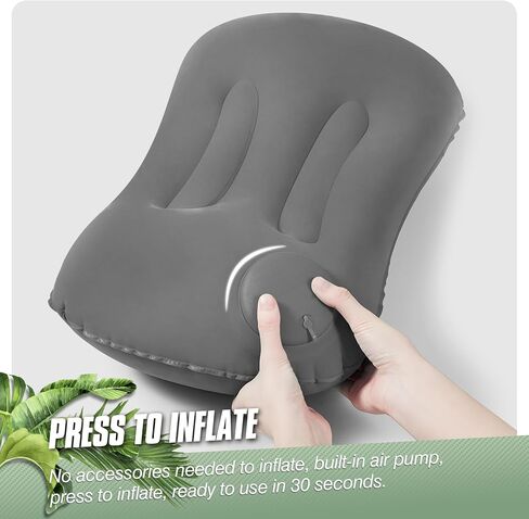2-Pack Inflatable Camping Pillow, Portable Travel Pillow for Sleeping, Lightweight Compact Inflatable Pillows for Beach, Hiking, Backpacking, Airplane Travel, Press-to-Inflate Design (Grey) in Saudi Arabia