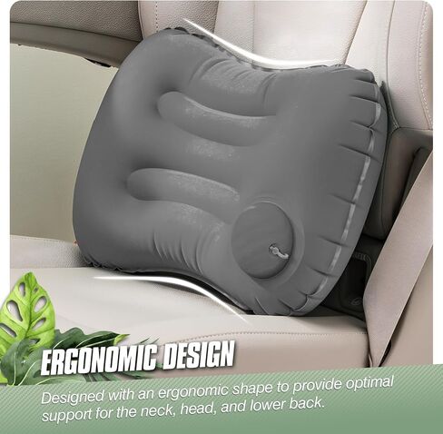 2-Pack Inflatable Camping Pillow, Portable Travel Pillow for Sleeping, Lightweight Compact Inflatable Pillows for Beach, Hiking, Backpacking, Airplane Travel, Press-to-Inflate Design (Grey) in Saudi Arabia