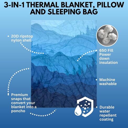 Sitpack Thermal Blanket - Lightweight, Packable, Puffy, Waterproof and Packable Camping Blanket for Travel, Beach, Hammock, and Outdoor Use in Kuwait