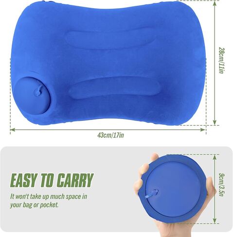2-Pack Inflatable Camping Pillow, Portable Travel Pillow for Sleeping, Lightweight Compact Inflatable Pillows for Beach, Hiking, Backpacking, Airplane Travel, Press-to-Inflate Design (Grey) in Saudi Arabia