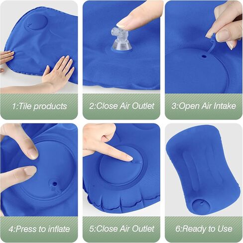 2-Pack Inflatable Camping Pillow, Portable Travel Pillow for Sleeping, Lightweight Compact Inflatable Pillows for Beach, Hiking, Backpacking, Airplane Travel, Press-to-Inflate Design (Grey) in Saudi Arabia