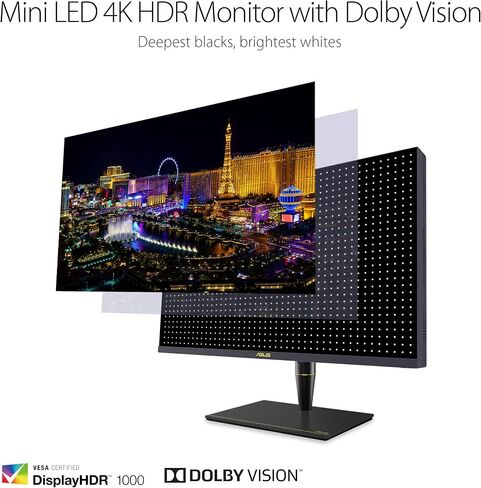 ASUS ProArt Display PA32UCX-PK 32" 4K HDR PC Monitor, 99% DCI-P3 99.5% Adobe RGB, DeltaE<1, 10-bit, IPS, Thunderbolt 3 USB-C HDMI, 1200nits, w/X-rite Calibrator, Compatible with Laptop & Mac Monitor in Saudi Arabia