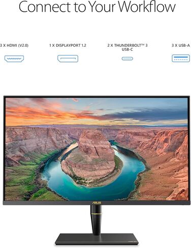 ASUS ProArt Display PA32UCX-PK 32" 4K HDR PC Monitor, 99% DCI-P3 99.5% Adobe RGB, DeltaE<1, 10-bit, IPS, Thunderbolt 3 USB-C HDMI, 1200nits, w/X-rite Calibrator, Compatible with Laptop & Mac Monitor in Saudi Arabia