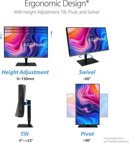 ASUS ProArt Display PA32UCX-PK 32" 4K HDR PC Monitor, 99% DCI-P3 99.5% Adobe RGB, DeltaE<1, 10-bit, IPS, Thunderbolt 3 USB-C HDMI, 1200nits, w/X-rite Calibrator, Compatible with Laptop & Mac Monitor in Saudi Arabia