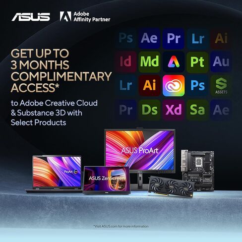 ASUS ProArt Display PA32UCX-PK 32" 4K HDR PC Monitor, 99% DCI-P3 99.5% Adobe RGB, DeltaE<1, 10-bit, IPS, Thunderbolt 3 USB-C HDMI, 1200nits, w/X-rite Calibrator, Compatible with Laptop & Mac Monitor in Saudi Arabia