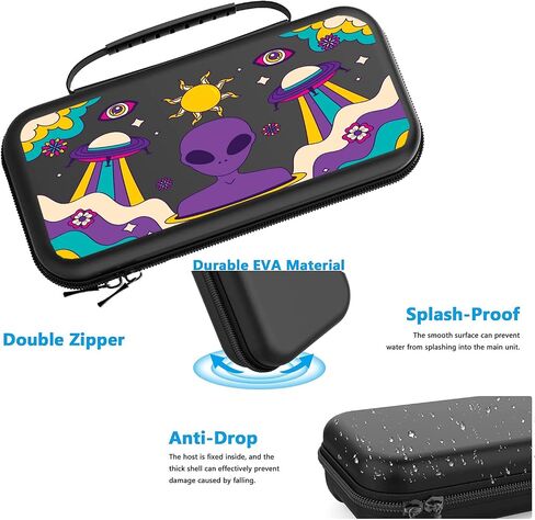 حالة غريبة ل Nintendo Switch Cute Nature Reshetics Switch OLED CASE PROMEDELIC GROOVY CONSOLE CASED SARTLE SARTESS FOR NINTENDO MB312 in Saudi Arabia