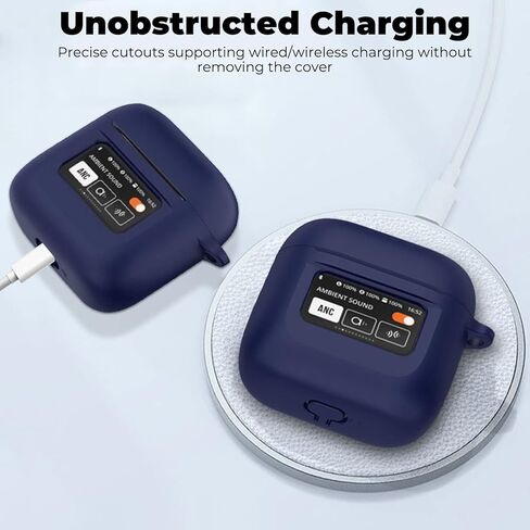 Compatible with JBL Tour Pro 2 Case Cover, Soft Silicone Shockproof Protective Skin Case for JBL Tour Pro 2 Wireless Earbuds 2023 with Keychain, LCD Touch Screen Visible (Black) in Kuwait