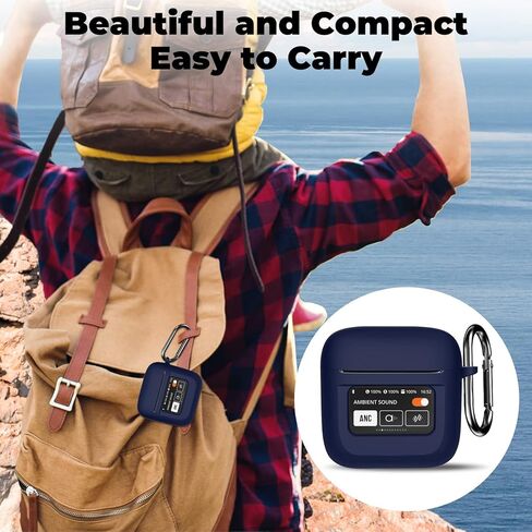 Compatible with JBL Tour Pro 2 Case Cover, Soft Silicone Shockproof Protective Skin Case for JBL Tour Pro 2 Wireless Earbuds 2023 with Keychain, LCD Touch Screen Visible (Black) in Kuwait