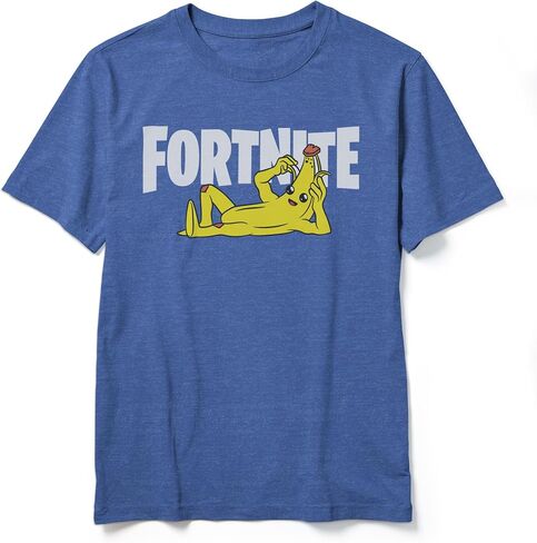Fortnite Boys' Peel Yourself Logo T-Shirt, Blue/Pink/Light Yellow, Medium in Saudi Arabia