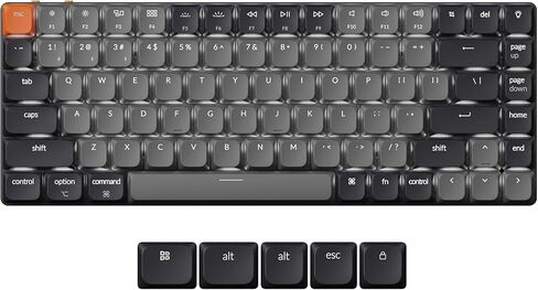 Keychron K3 QMK Ultra-Slim Wireless Mechanical Gaming Keyboard, 75% Layout with Banana Switch, White LED Backlight Rechargeable Wired Bluetooth Professional Office Keyboard for Mac/Windows, Version 3 in Saudi Arabia