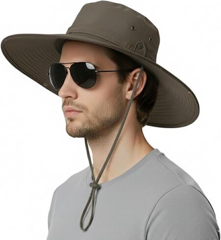 قبعة دلو واسعة الحافة الرجال نساء القبعات في الهواء الطلق قبعات شمس مقاومة للماء قبعة المشي لمسافات طويلة للرجال قبعة الصياد UPF 50+ in Kuwait