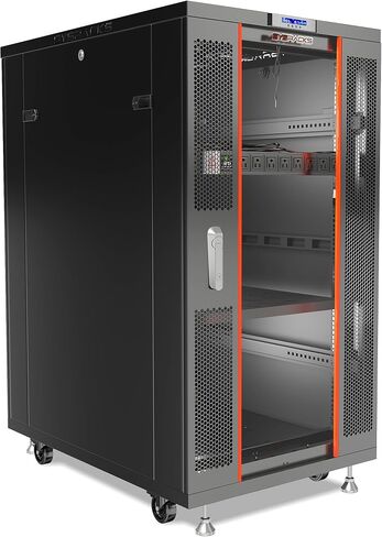 Sysracks 27U Floor Standing Rack Mount Server 39 "Depth Deep Network Cabinet ، رف الخادم مع المروحة ، الألواح الجانبية القابلة للإزالة ، قفل Network Computer Cabinlet Clinpless Case SRF 27.6.10 in Saudi Arabia