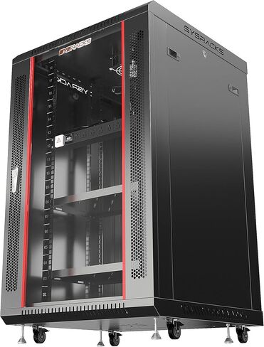 Server Rack – Wall Mount Rack - Locking Cabinet for Network - Electronics - Security - Audio - Video - AV Equipment - Data Rack - Legs/Power Strip/Shelf/Fan - 24-Inch Deep Sysracks… (18U) in Saudi Arabia