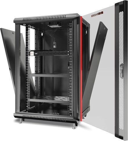 Server Rack – Wall Mount Rack - Locking Cabinet for Network - Electronics - Security - Audio - Video - AV Equipment - Data Rack - Legs/Power Strip/Shelf/Fan - 24-Inch Deep Sysracks… (18U) in Saudi Arabia