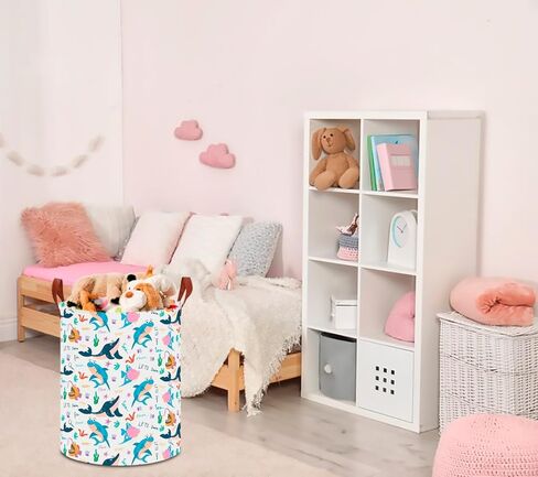 Pink Laundry Basket,Waterproof Baby Girls Nursery Hamper, Girls' Room Decor,Kids Toys Storage Bin,Gift Basket（Pink Heart in Kuwait