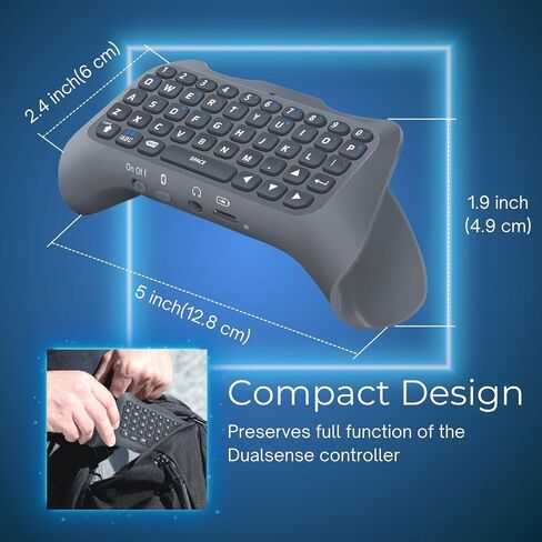TNP PS5 Chatpad - ملحق لوحة مفاتيح وحدة تحكم PS5، لوحة مفاتيح لاسلكية مدمجة - لوحة مفاتيح QWERTY النهائية لجهاز PS5 مع مكبر صوت مدمج للدردشة المباشرة والمراسلة in Saudi Arabia