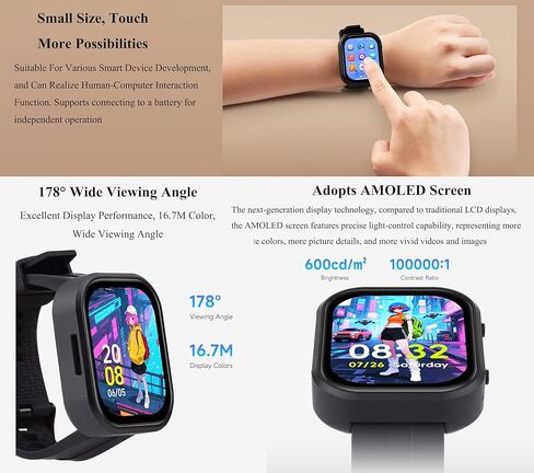 ESP32-S3 2.06ENCH AMOLED TOUCH SMART-WATCHLE DEVELONATION ، ESP32 مع شاشة تعمل باللمس 410X502 ، تدعم التعرف على الصوت في وضع عدم الاتصال والتفاعل الكلام AI (بدون بطارية) in Kuwait