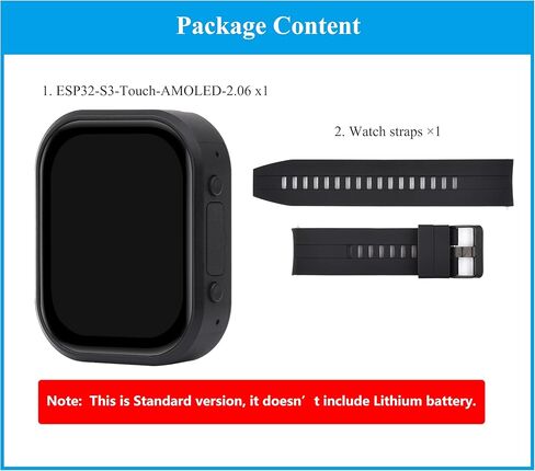 ESP32-S3 2.06ENCH AMOLED TOUCH SMART-WATCHLE DEVELONATION ، ESP32 مع شاشة تعمل باللمس 410X502 ، تدعم التعرف على الصوت في وضع عدم الاتصال والتفاعل الكلام AI (بدون بطارية) in Kuwait
