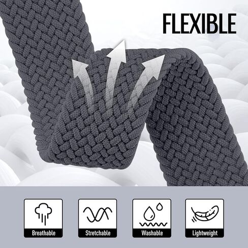 نطاقات مضفر متوافقة مع Samsung Galaxy Watch Band 7 6 5 4 Fe & 6 4 Classic & 5 Pro & Active 2 ، 20mm Stretgy Sport Band for Smaung Watch 47mm 46mm 45mm 44mm 43mm 42mm 40mm 40mm in Kuwait