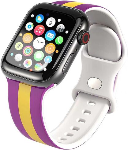 Silicone Sports Watch Band for Men Compatible with Apple Watch Bands 38mm 40mm 41mm 42mm 44mm 45mm 46mm 49mm Soft Waterproof Strap Rubber Wristband for iWatch Series 10/9/8/7/6/5/4/3/2/1 SE in Saudi Arabia