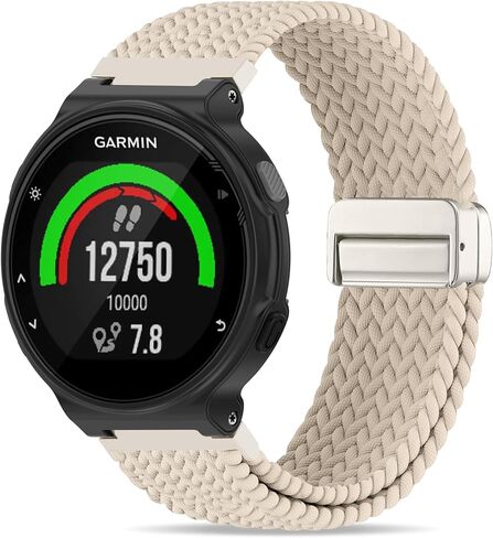 Braided Stretchy Nylon Magnetic Clasp WatchBand Compatible with Garmin Forerunner 235/220/230/620/630/735XT,Soft Adjustable Sport Strap for Forerunner 235 Lite/Approach S20/S6/S5 in Kuwait