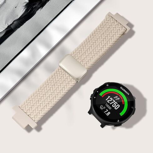 Braided Stretchy Nylon Magnetic Clasp WatchBand Compatible with Garmin Forerunner 235/220/230/620/630/735XT,Soft Adjustable Sport Strap for Forerunner 235 Lite/Approach S20/S6/S5 in Kuwait
