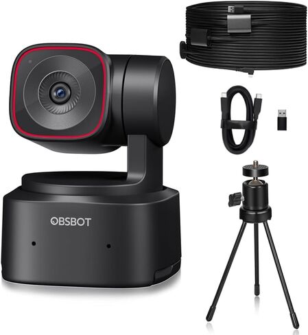 OBSBOT Tiny 2 Lite AI-Powered 4K UHD PTZ Webcam Bundle with USB-A to USB-C 3.0 Cable, 1/2" CMOS 4X Digital Zoom AI Auto Tracking with Auto Zoom Gesture Control 2.0, LiveStream for Game/Meeting in Saudi Arabia