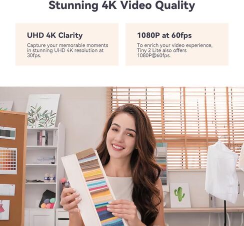 OBSBOT Tiny 2 Lite AI-Powered 4K UHD PTZ Webcam Bundle with USB-A to USB-C 3.0 Cable, 1/2" CMOS 4X Digital Zoom AI Auto Tracking with Auto Zoom Gesture Control 2.0, LiveStream for Game/Meeting in Saudi Arabia