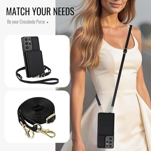 علبة الهاتف لـ Samsung Galaxy S21 Ultra 5G Wallet Cell Cover مع حامي الشاشة الزجاجية المحفوظ in Saudi Arabia