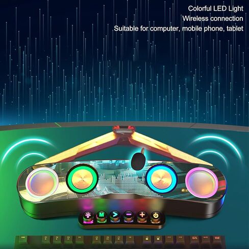 مكبرات صوت الكمبيوتر لمراقبة سطح المكتب للكمبيوتر الشخصي ، شريط صوت للألعاب RGB مع أزرار التبديل ، مكبر صوت Soundbar على سطح المكتب لجهاز الكمبيوتر المحمول لسطح المكتب in Kuwait