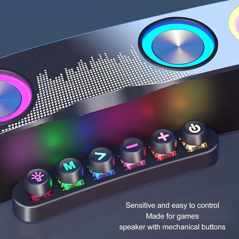مكبرات صوت الكمبيوتر لمراقبة سطح المكتب للكمبيوتر الشخصي ، شريط صوت للألعاب RGB مع أزرار التبديل ، مكبر صوت Soundbar على سطح المكتب لجهاز الكمبيوتر المحمول لسطح المكتب in Kuwait