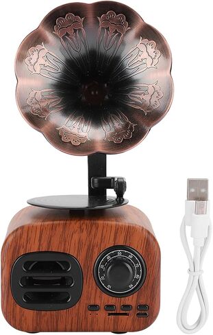 Heayzoki Retro Bluetooth Speaker Portable Walnut Radio Mini Loudspeaker Music Player for Desktop Laptop Walnut in Saudi Arabia