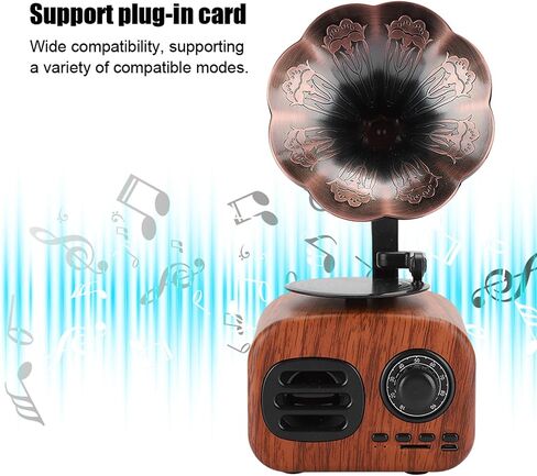 Heayzoki Retro Bluetooth Speaker Portable Walnut Radio Mini Loudspeaker Music Player for Desktop Laptop Walnut in Saudi Arabia
